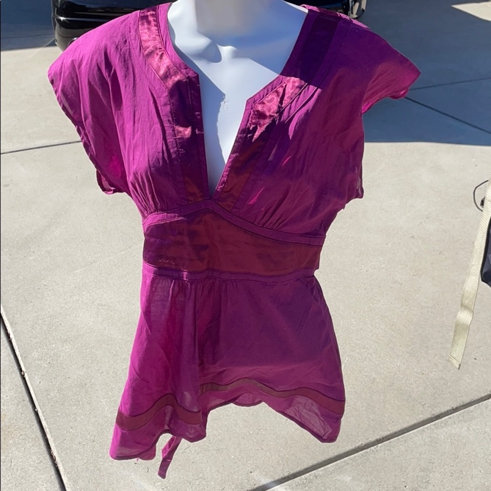 Magenta shear blouse